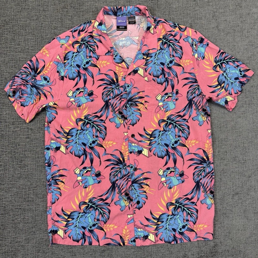 Disney Pink and Blue Casual Button Down Shirt